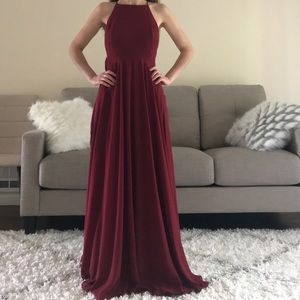MYTHICAL KIND OF LOVE WINE RED MAXI DRESS